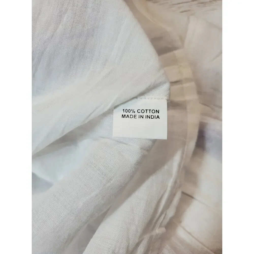 Anthropologie‎ Bindu Womens XS Tiered Dress White Babydoll Cotton Bohemian - Picture 7 of 9